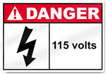 115 Volts Danger Sign
