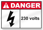 230 Volts Danger Sign