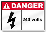 240 Volts Danger Sign