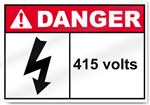 415 Volts Danger Signs