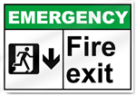 Fire Exit Down Emergency Sign