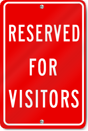 Reserved For Visitors (Red) Sign
