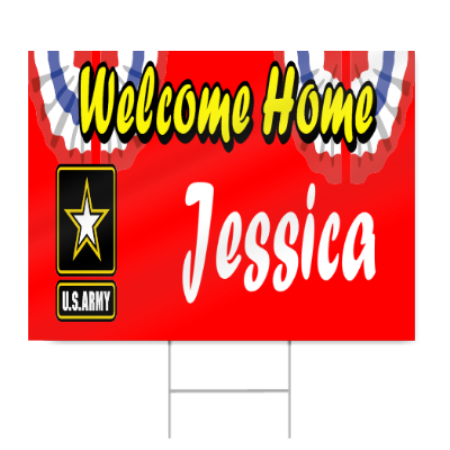 Army Military Welcome Home Sign