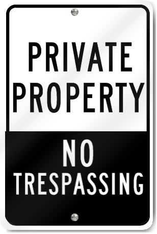 Private Property No Trespassing Two Shades Sign
