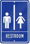 Restrooms Men/Women Sign