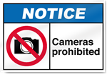 Cameras Prohibited Notice Signs