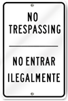 No Trespassing Spanish/English Sign