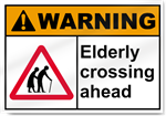 Elderly Crossing Ahead Warning Sign