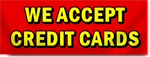 We Accept Credit Cards Lettering Banner