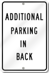 Additional Parking In Back Sign 