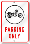 Motorcycle Parking Only (Circle Graphic) Sign