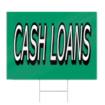Cash Loans Block Letters Sign