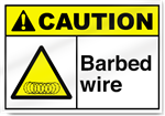 Barbed Wire Caution Signs