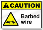 Barbed Wire3 Caution Sign