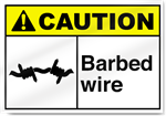 Barbed Wire4 Caution Sign