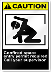 Confined Space Entry Permit Required Call Your Supervisor Caution Signs