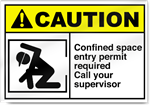 Confined Space Entry Permit Required Call Your Supervisor Caution Signs