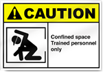 Confined Space Trained Personnel Only Caution Signs