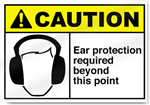 Ear Protection Required Beyond This Point Caution Signs