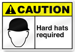 Hard Hats Required Caution Signs