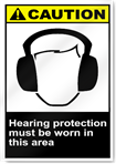 Hearing Protection Must Be Worn In This Area Caution Signs