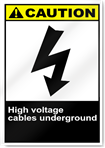 High Voltage Cables Underground Caution Signs