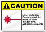 Laser Radiation Do Not Stare Into Beam Caution Signs