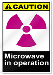 Microwave In Operation Caution Signs