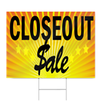 Closeout Sale Sign in Yellow