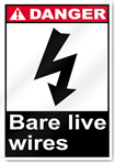 Bare Live Wires Danger Signs