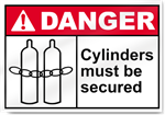 Cylinders Must Be Secured Danger Signs