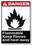 Flammable Keep Flames And Heat Away Danger Signs