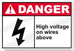 High Voltage On Wires Above Danger Signs