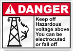 Keep Off Hazardous Voltage Above Danger Signs