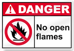 No Open Flames Danger Signs
