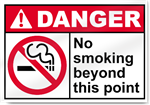 No Smoking Beyond This Point Danger Signs