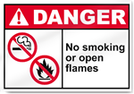 No Smoking Or Open Flames Danger Signs