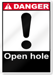 Open Hole Danger Signs