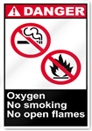 Oxygen No Smoking No Open Flames Danger Signs