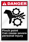 Pinch Point Can Cause Severe Personal Injury Danger Signs
