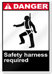 Safety Harness Required Danger Signs
