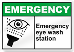 Emergency Eye Wash Station Emergency Sign