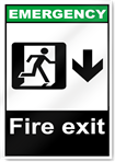 Fire Exit Down Emergency Signs
