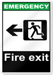 Fire Exit Left Emergency Signs