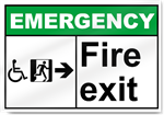 Fire Exit Right All Emergency Sign