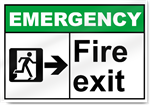 Fire Exit Right Emergency Sign