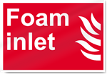 Foam Inlet Fire Signs