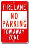 Fire Lane No Parking Tow Away Zone Sign
