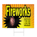 Fireworks Here Sign