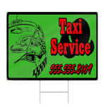 Green Taxi Service Sign
